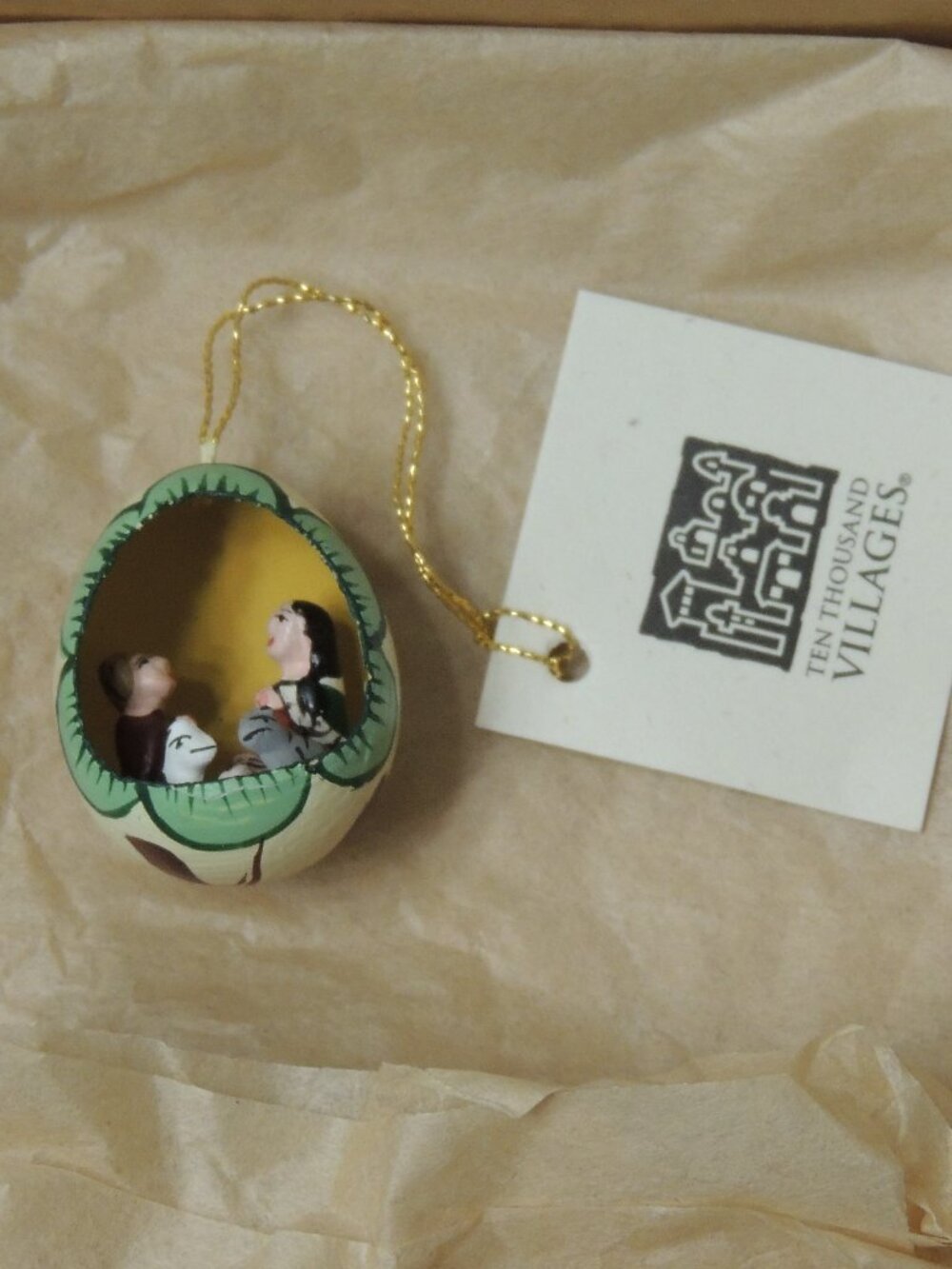 Ten Thousand Villages Nativity Egg ornament